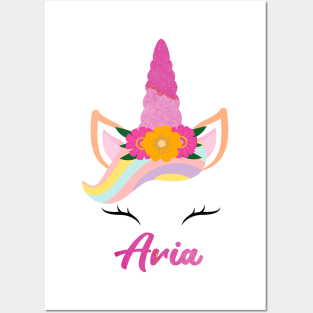 Name aria unicorn lover Posters and Art